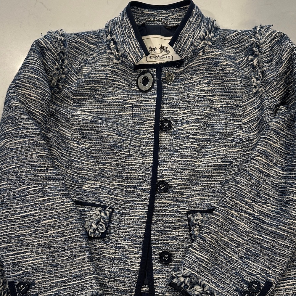 Coach Navy and White Kids Blazer